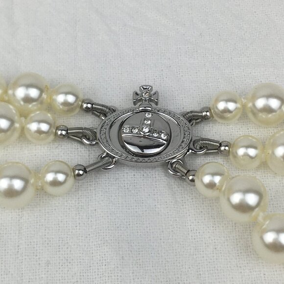 Vivienne Westwood Brooken pearl necklace Silver - Picture 3 of 9